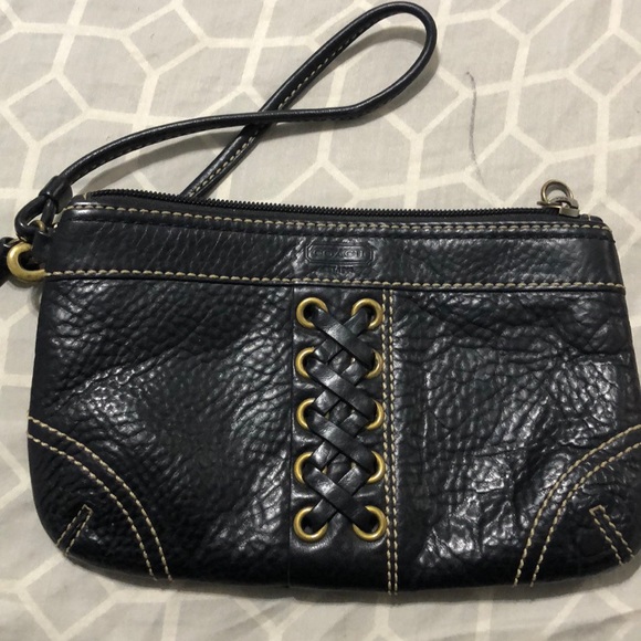 Coach wristlet black leather - Picture 1 of 6